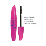 Golden Rose Mega Volume & Length City Style Mascara: Intense Black, Dramatic Lashes, Dual Brush for Ultimate Curl & Definition