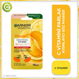 Garnier Brightening Eye Mask with Vitamin C & Hyaluronic Acid - Hypoallergenic Skincare for Dark Circles & Puffiness