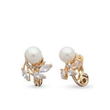 Anne Klein Cubic Zirconia & Imitation Pearl E-z Comfort Clip-on Earrings