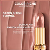 L'Oreal Paris Color Riche Nude Intense Lipstick - 601 Worth It: Moisturizing Satin Finish with Argan Oil for Hydrated, Natural-Looking Lips