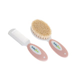 Babyjem Natural Bristle Baby Hair Brush and Comb Set - Gentle Detangling for Infants