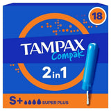 Tampax Compak Super Plus Tampons for Heavy Flow 18 Count