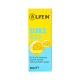 Life In Vitamin D3 & K2 Liquid Supplement Drops 20 ml