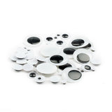 Lino Oynar Craft Eyes - 50 Pack Mixed Black & White Wiggle Eyes for DIY Crafts & Toys