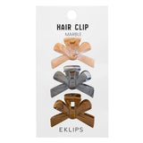 Eklips 3-Piece Marble Ribbon Hair Clips Set