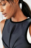 Fabletics women's Marissa Tie Up/Black Pewter Tank Size L
