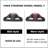Yoke Style Steering Wheel for Model 3 / Y【Black & White Leather】