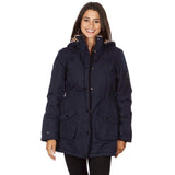 Yoki Women's Long Heavy Weight Coat with Leopard Sherpa Lining and Hood