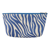 Eklips Blue Zebra Makeup Bag with Zipper