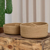 Coco Clementine 2-Piece Jute Storage Baskets Set - Eco-Friendly Home Organization Solution