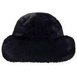 Eklips Black Plush Bucket Hat for Cozy Winter Style
