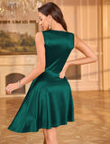 ZAFUL Women's 2025 Sleeveless Satin Cocktail Mini Dress Flowy A Line Short Formal Dresses Wedding Silky Party High Low Dress