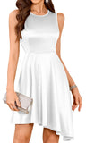 ZAFUL Women's 2025 Sleeveless Satin Cocktail Mini Dress Flowy A Line Short Formal Dresses Wedding Silky Party High Low Dress
