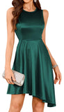 ZAFUL Women's 2025 Sleeveless Satin Cocktail Mini Dress Flowy A Line Short Formal Dresses Wedding Silky Party High Low Dress