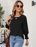 ZAFUL Womens 3/4 Long Sleeve Tunic Tops Spring Fashion Dressy Casual Blouses Trendy Outfits