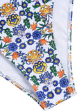 ZAFUL Womens High Waisted Bikini Sets Halter Floral Shell Stitch 2 Piece Swimsuits V Neck Tummy Control Bathing Suits