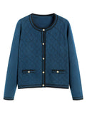ZAFUL Women's Knit Cardigan Sweaters Fall Open Front Long Sleeve Crochet Knited Button Lightweight Cardigans Outerwear Coats