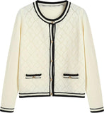ZAFUL Women's Knit Cardigan Sweaters Fall Open Front Long Sleeve Crochet Knited Button Lightweight Cardigans Outerwear Coats