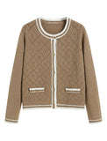 ZAFUL Women's Knit Cardigan Sweaters Fall Open Front Long Sleeve Crochet Knited Button Lightweight Cardigans Outerwear Coats