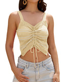 ZAFUL Womens Summer Halter Tops Striped Y2K Sleeveless Racerback Slim Fitted Stretchy Knit Cami Tank Tops