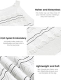 ZAFUL Womens Summer Halter Tops Striped Y2K Sleeveless Racerback Slim Fitted Stretchy Knit Cami Tank Tops