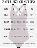 ZAFUL Womens Tankini Swimsuits Push Up Warp V Neck Swim Top Tummy Control Bottom Sexy Two Pieces Ruched Bathing Suit