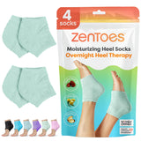 ZenToes Moisturizing Socks for Cracked Heel Treatment - Vitamin E, Olive Oil and Jojoba Oil Infused Heel Socks to Soften and Hydrate (Fuzzy Blue, Regular)