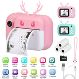Zero Ink Selfie Camera 1080P HD Video Recorder with Dual Lens 3 Roll Print Papers
