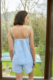 Zeyland 116 Ribbed Pajama Shorts Set in Blue, 2-Piece