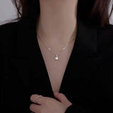 Zirconia Water Drop Pendant Clavicle Chain Necklace