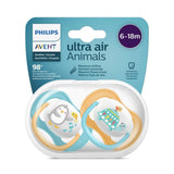 Philips Avent Ultra Air Animals Orthodontic Baby Pacifier for 6-18 Months - Comfort, Safety & Easy Sterilization