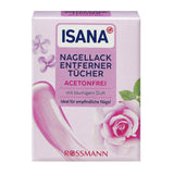 Isana Acetone-Free Nail Polish Remover Wipes 10 Count