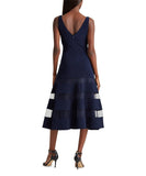 Lauren Ralph Lauren Lighthouse Navy Tulle-Panel A-Line Dress, 6