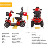 Zvg 4-Wheel Heavy-Duty 500W 48V20AH Electric All-Terrain Mobility Scooter (SAK93647)