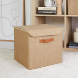 Ocean Home Jute Storage Box with Lid - Stylish Decorative Box for Organizing and Storing Items