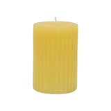 Rubin Licht Rustic Grooved Yellow Candle for Cozy Glow