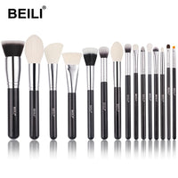 BEILI Black Makeup brushes set Professional Natural goat hair brushes Foundation Powder Contour Eyeshadow make up brushes